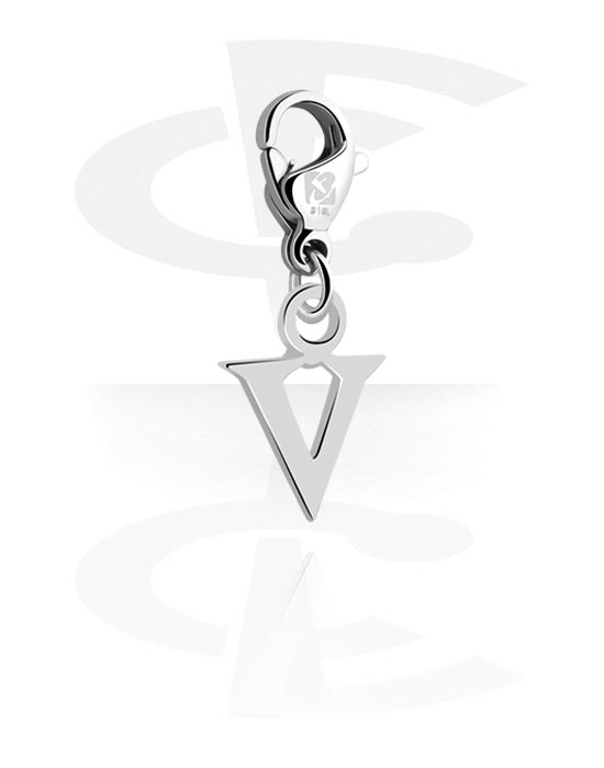 Charms, Charm for Charm Bracelet with letter V, Surgical Steel 316L ,  Plated Brass