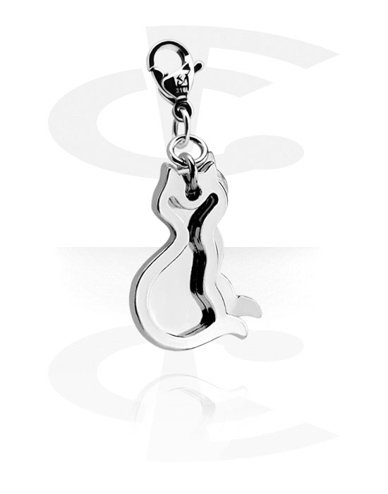 Porte-charms, Pendentif pour bracelets à pendentifs avec motif chat, Laiton plaqué