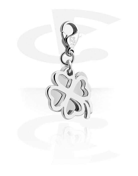 Charms, Charm for Charm Bracelet with cloverleaf design, Plated Brass