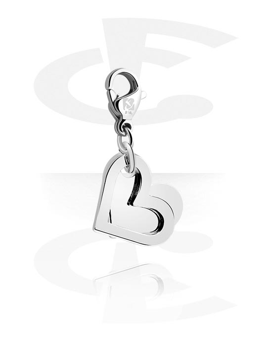 Porte-charms, Pendentif pour bracelets à pendentifs avec motif coeur, Laiton plaqué