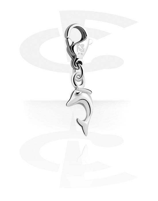 Charms, Charm for Charm Bracelet with dolphin design, Plated Brass