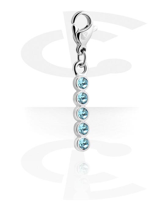 Charms, Charm for Charm Bracelet with crystal stone in various colours, Plated Brass