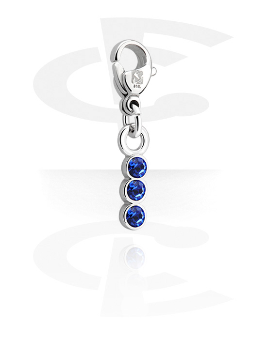 Porte-charms, Pendentif pour bracelets à pendentifs avec pierres en cristal, Laiton plaqué