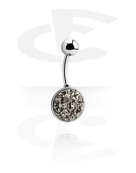 Curved Barbells, Belly button ring (surgical steel, silver, shiny finish), Surgical Steel 316L