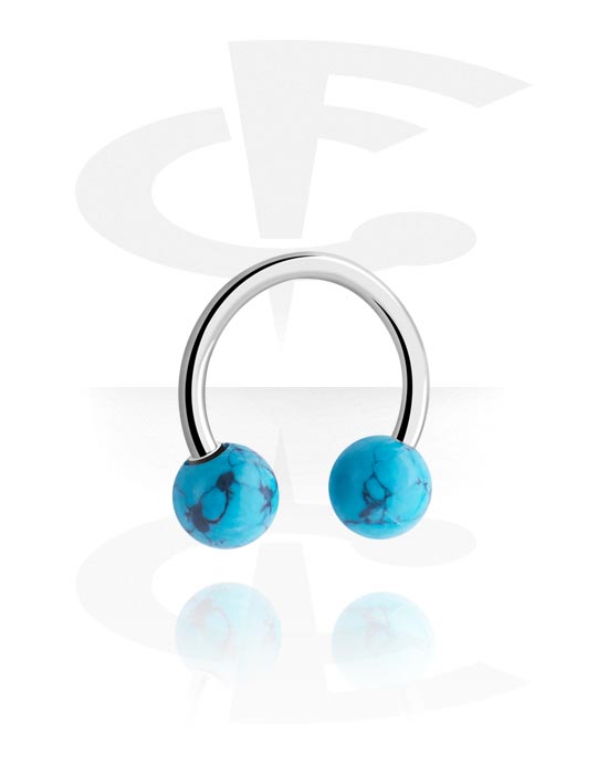 Circular Barbells, Circular Barbell with Marble Designs, Surgical Steel 316L, Synthetic Stone