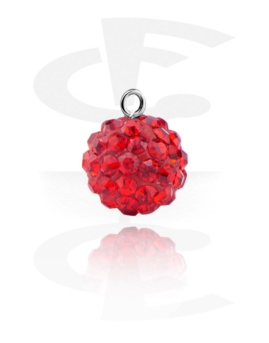 Balls, Pins & More, Charm with crystal stones, Plated Brass