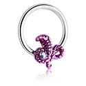 Piercing ad anello, Ball closure ring (acciaio chirurgico, argento, finitura lucida), Acciaio chirurgico 316L, Ottone placcato