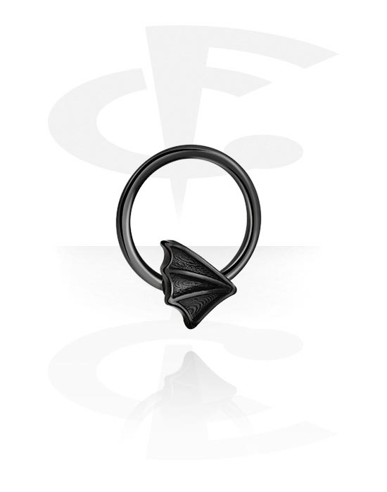 Piercinggyűrűk, Attachment for ball closure rings (surgical steel, black, shiny finish), Sebészeti acél, 316L, Bevonatos sárgaréz
