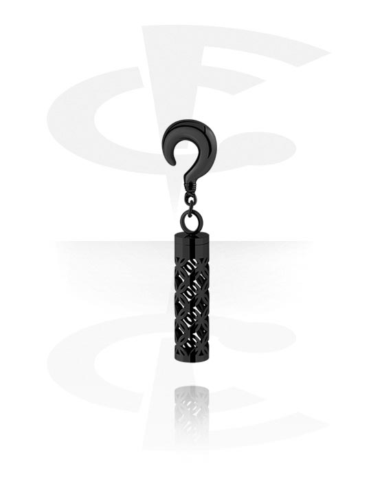 Ørevægte & Hangers, Ørevægt (rustfrit stål, sort, blank finish), Kirurgisk stål 316L
