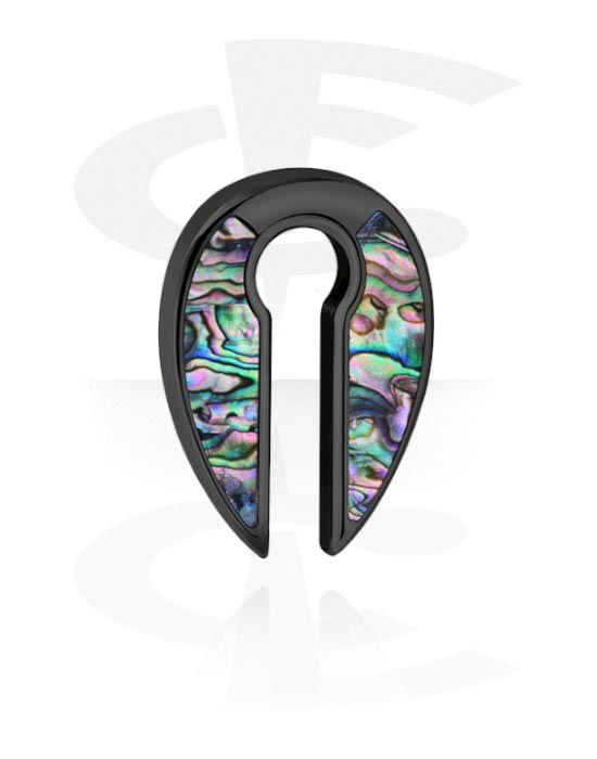 Ear weights & Hangers, Ear weight (surgical steel, black, shiny finish), Surgical Steel 316L