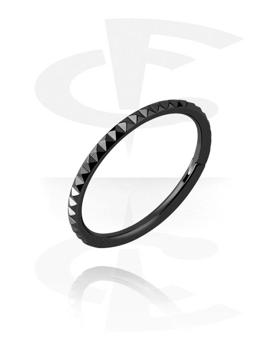 Anéis piercing, Piercing clicker (titânio, preto, acabamento brilhante), Titânio