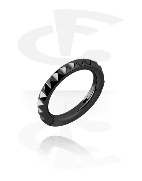 Piercingringar, Piercing clicker (titanium, black, shiny finish), Titan