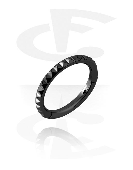 Anéis piercing, Piercing clicker (titânio, preto, acabamento brilhante), Titânio