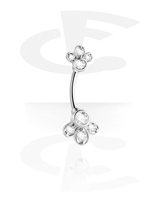 Curved Barbells, Belly button ring (surgical steel, silver, shiny finish), Surgical Steel 316L