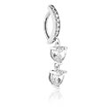 Curved Barbells, Belly Clicker with heart charm and crystal stones, Surgical Steel 316L ,  Plated Brass