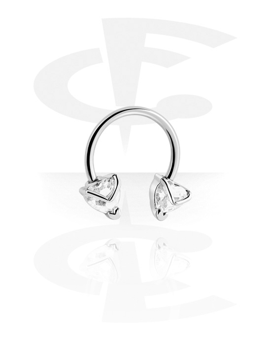 Circular Barbells, Circular Barbell with heart attachment, Surgical Steel 316L, Plated Brass