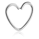 Pírsingové krúžky, Spojitý krúžok v tvare srdca (chirurgická oceľ, strieborná, lesklý povrch), Chirurgická oceľ 316L
