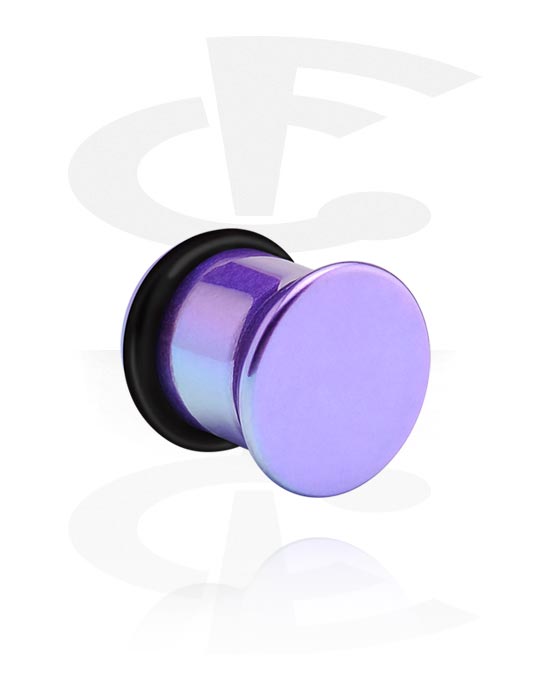 Tunnels & Plugs, Single flared plug (acrylic, various colors) with metallic look and O-ring, Acrylic