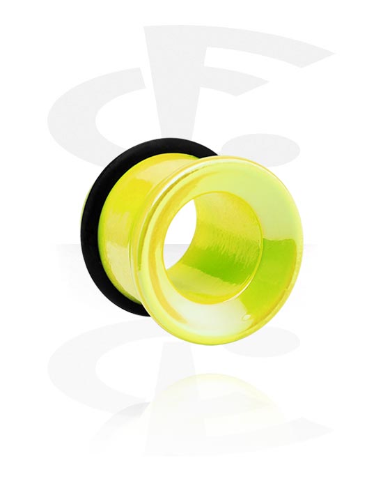 Tunneler & plugger, Enkeltformet tunnel (akryl, forskjellige farger) med konkav front og O-ring, Akryl