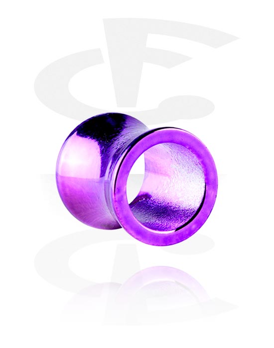 Tunnels & Plugs, Double flared tunnel (acrylic, various colours) with metallic look, Acrylic