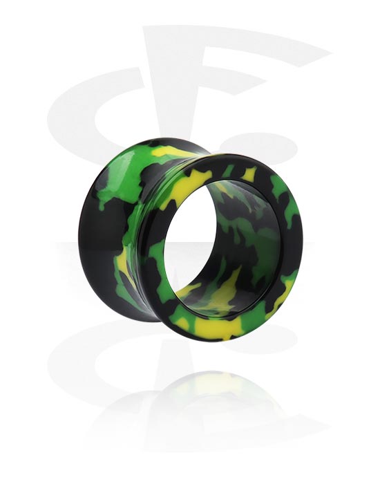 Tunnels & Plugs, Tunnel double flared (acrylique) avec motif camouflage, Acrylique