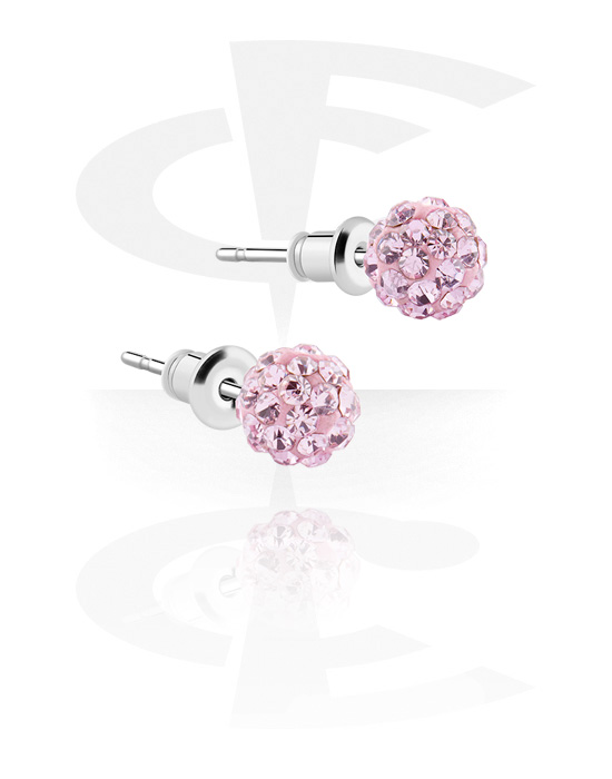 Earrings, Studs & Shields, Ear Studs with crystal stones, Surgical Steel 316L
