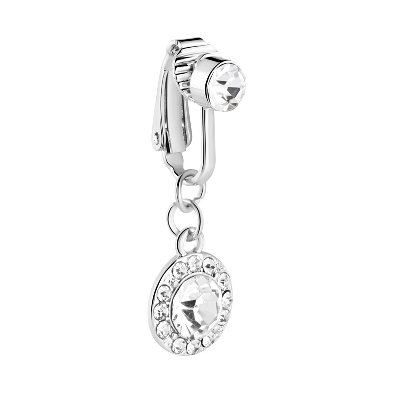 Fake belly ring avec pendant with crystal stone Laiton plaqué Faux piercings