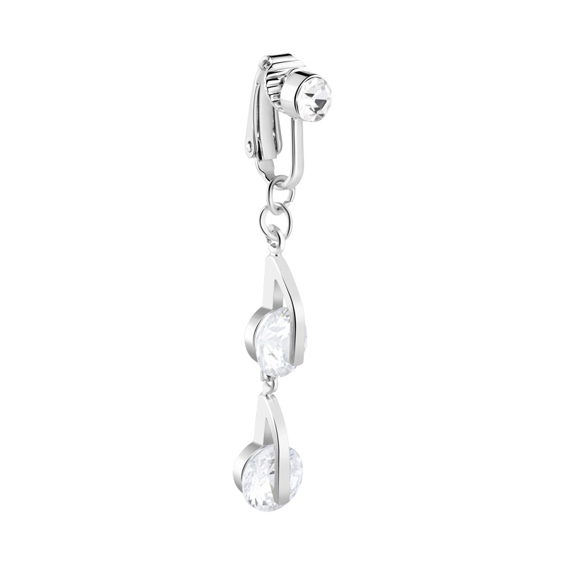Fake belly ring avec pendant with crystal stone Laiton plaqué Faux piercings