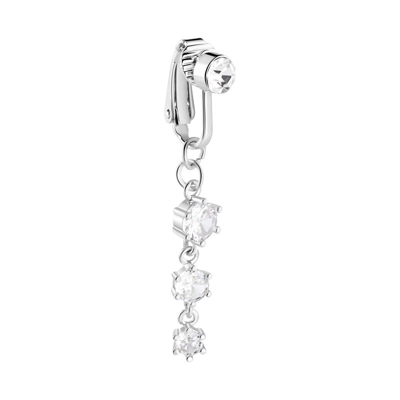 Fake belly ring avec pendant with crystal stone Laiton plaqué Faux piercings