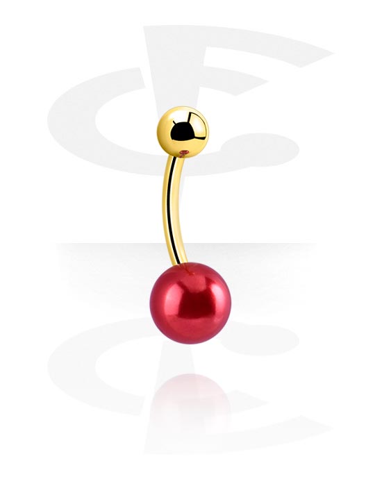 Curved Barbells, Fashion Banana, Gold Plated Surgical Steel 316L