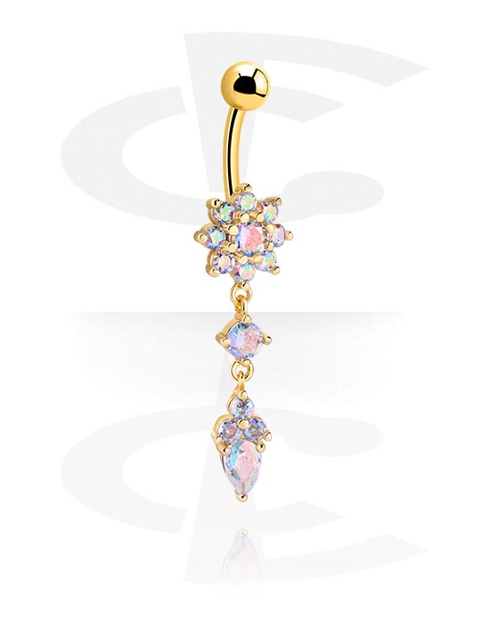 Piercing Sopracciglio In Acciaio Chirurgico 316L Con Cristalli - Banana Bilanciere 8/10mm Sterile - Foto 9