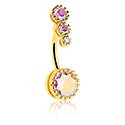 Ívelt barbellek, Belly button ring (surgical steel, gold, shiny finish), Aranyozott sebészeti acél, 316L ,  Bevonatos sárgaréz