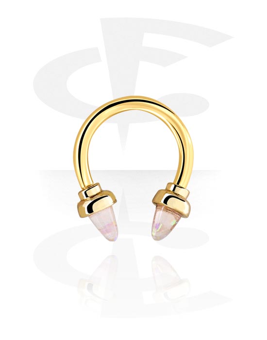 Circular Barbells, Circular Barbell with attachments, Gold Plated Surgical Steel 316L, Gold Plated Brass