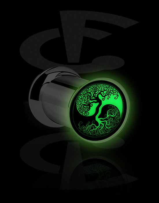 Tunnels & Plugs, Tunnel "Glow in the Dark", Acier chirurgical 316L