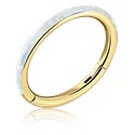 Piercingringar, Multi-purpose clicker (surgical steel, gold, shiny finish) med konstgjord opal, Förgyllt kirurgiskt stål 316L