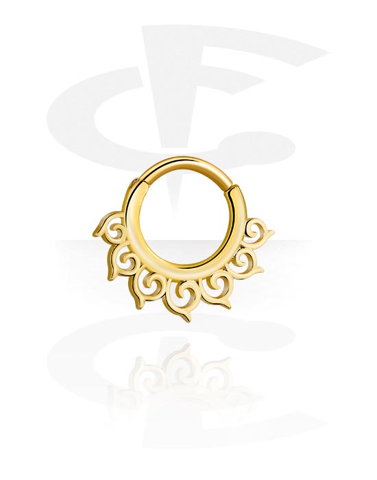 Piercinggyűrűk, Multi-purpose clicker (surgical steel, gold, shiny finish), Aranyozott sebészeti acél, 316L