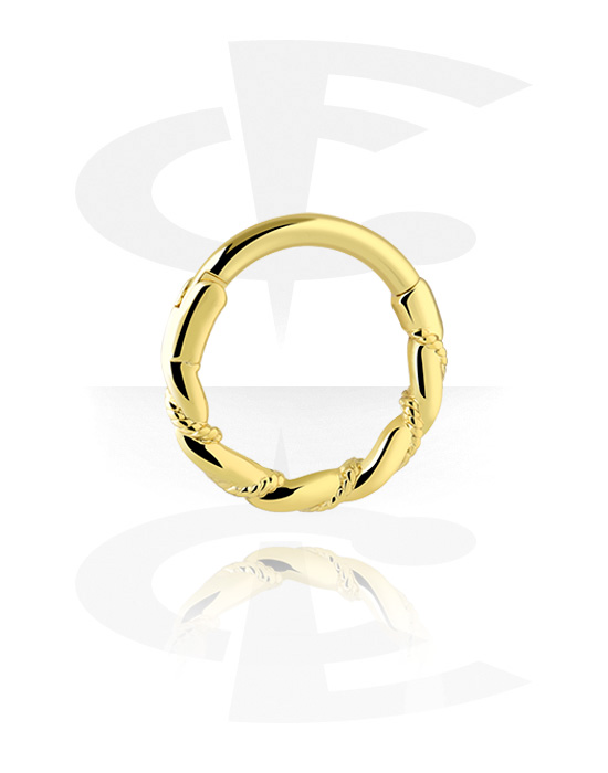 Piercing Ringe, Piercing-clicker (kirurgisk stål, guld, blank finish), Forgyldt kirurgisk stål 316L