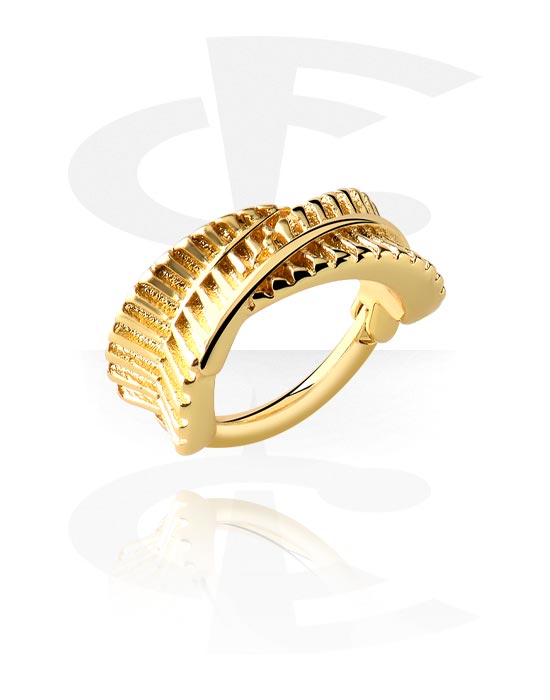 Anéis piercing, Multi-purpose clicker (aço cirúrgico, ouro, acabamento brilhante), Aço cirúrgico 316L banhado a ouro, Latão banhado a ouro