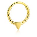 Piercing Rings, Piercing clicker (surgical steel, gold, shiny finish), Gold Plated Surgical Steel 316L ,  Gold Plated Brass