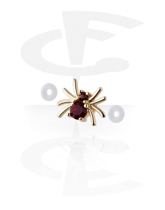 Kuličky, kolíčky a další, Koncovka pro činku Industrial s designem pavouk, Pozlacená mosaz