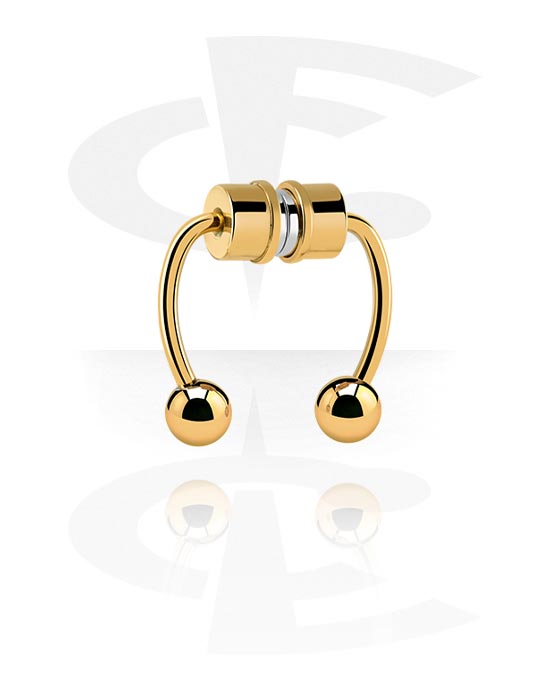 Fake Piercings, Magnetic Fake Septum, Gold Plated Surgical Steel 316L