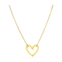 Cadenas, Collar Moderno con colgante corazón, Acero quirúrgico 316L chapado en oro