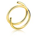 Piercings nez & Septums, Double nose ring (surgical steel, gold, shiny finish), Acier chirugical 316L ,  Plaqué or