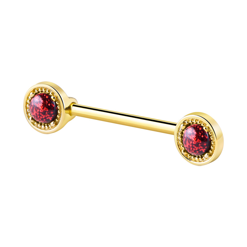Barre pour piercing téton Acier chirugical 316L / Plaqué or/Laiton plaqué or Piercings téton