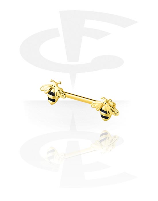 Piercing Capezzolo In Acciaio Chirurgico 316L Con 9 Cristalli, Lunghezza Asta 14 Mm, Colore Argento