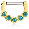 Piercingringer, Septum-clicker (kirurgisk stål, gull, skinnende finish), Gullbelagt kirurgisk stål 316L, Gullbelagt messing