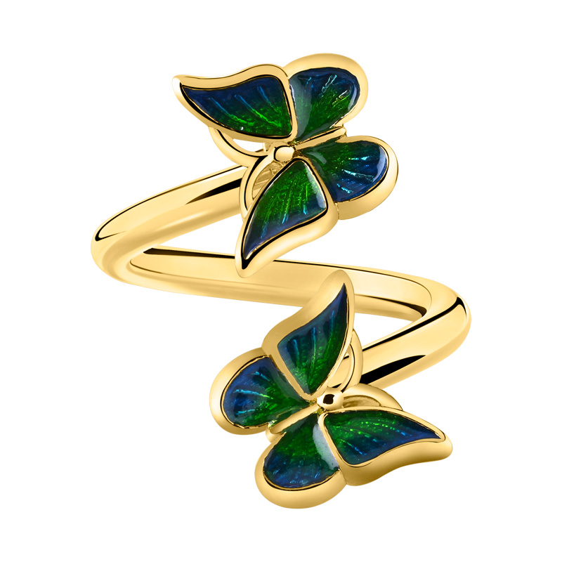 Spirale avec accessoire papillon Acier chirugical 316L / Plaqué or / Laiton plaqué or Spirales