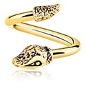 Spirálok, Spiral val vel snake design, Aranyozott sebészeti acél, 316L ,  Aranyozott sárgaréz