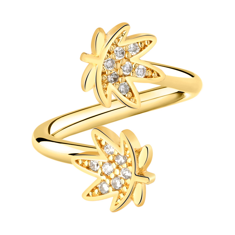 Spirale avec feuille de canabis et pierres en cristal Acier chirugical 316L / Plaqué or / Laiton plaqué Spirales