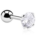 Helix & Tragus, Traguspiercing med kristallsten, Kirurgiskt stål 316L